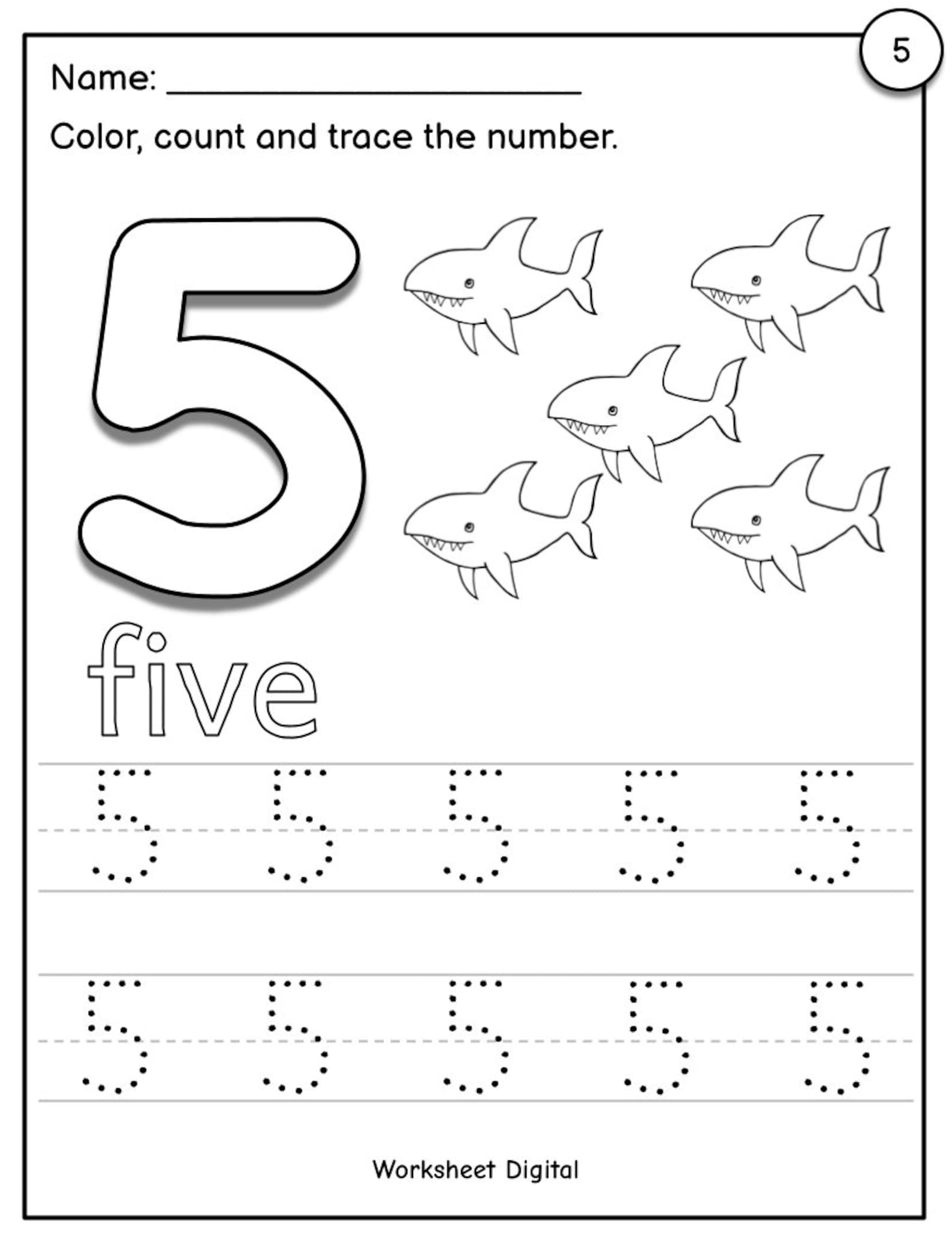 Printable Numbers 1 10 Worksheets