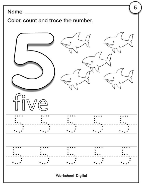 Printable Numbers 1-10 Tracing Worksheets for Preschool - Etsy Israel