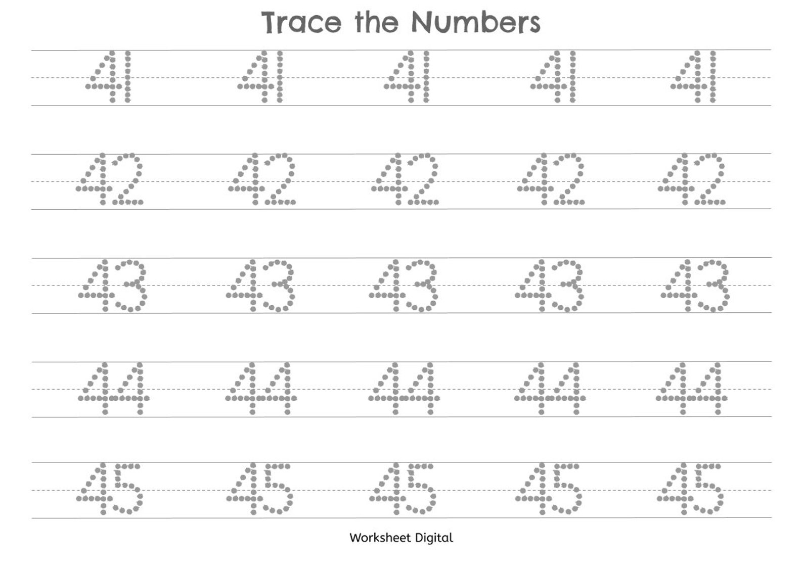 Printable Numbers 1-100 Tracing Worksheets for Preschool Kindergarten ...