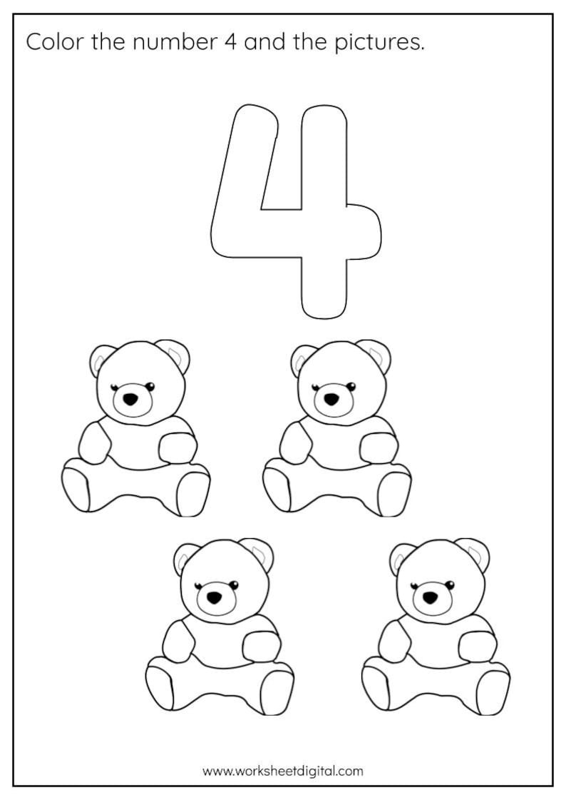 20 Printable Numbers 1-5 Counting, Tracing Worksheets for Preschool Kindergarten Homeschool Busy Book Handwriting Numbers and Counting image 8