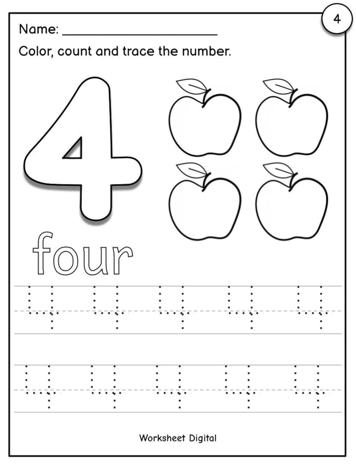 printable numbers 1 10 tracing worksheets for preschool etsy