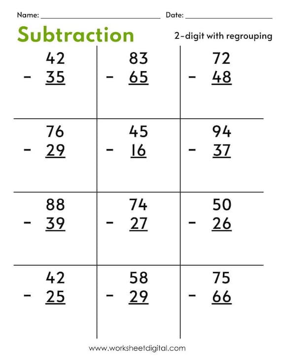 First Grade Math Regrouping Worksheets
