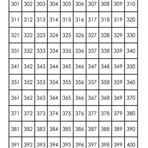 Number Charts 1 1000 Printable Black & White Homeschool | Etsy