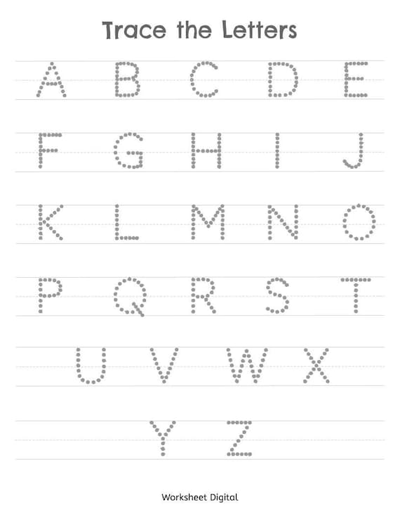 tracing letters a z worksheets