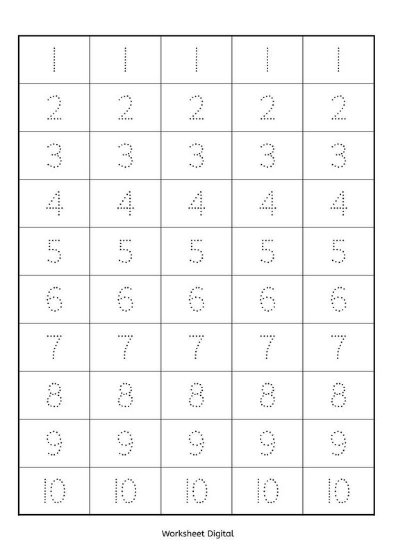 16 Printable Worksheets Number Tracing 1 20 for Preschool - Etsy UK