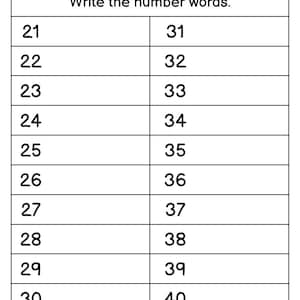 Number Words 1 to 100 - Write Number Words - Printable 5 Pages Number ...