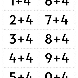 Printable Flash Cards Addition, Math Facts Printable Addition Number ...