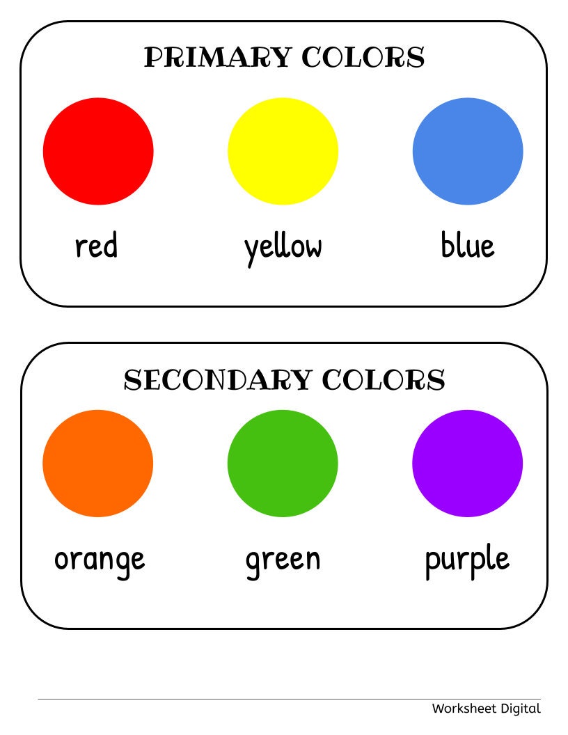 Color Mixing - Free Worksheet - SKOOLGO