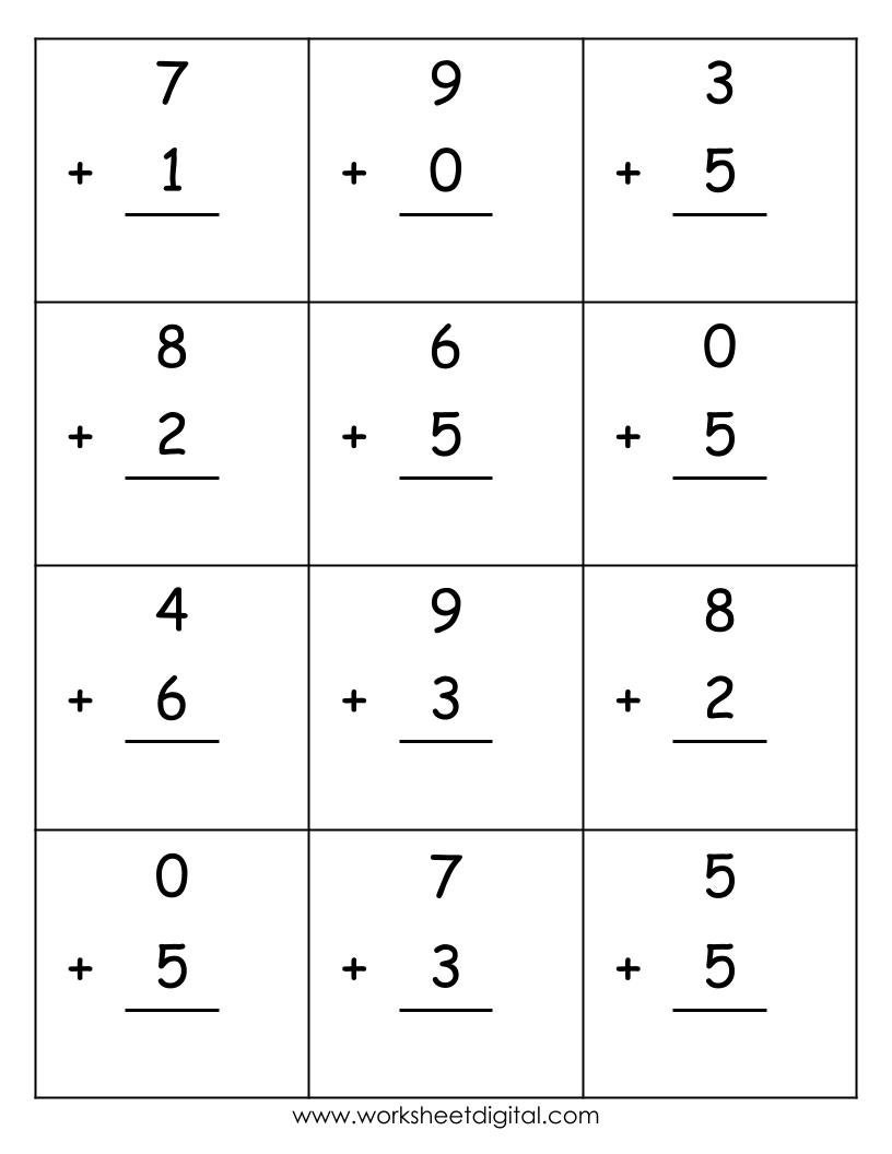 Kindergarten Addition Worksheets: Single Digit Math (PDF) - Etsy, image size:816x1056
