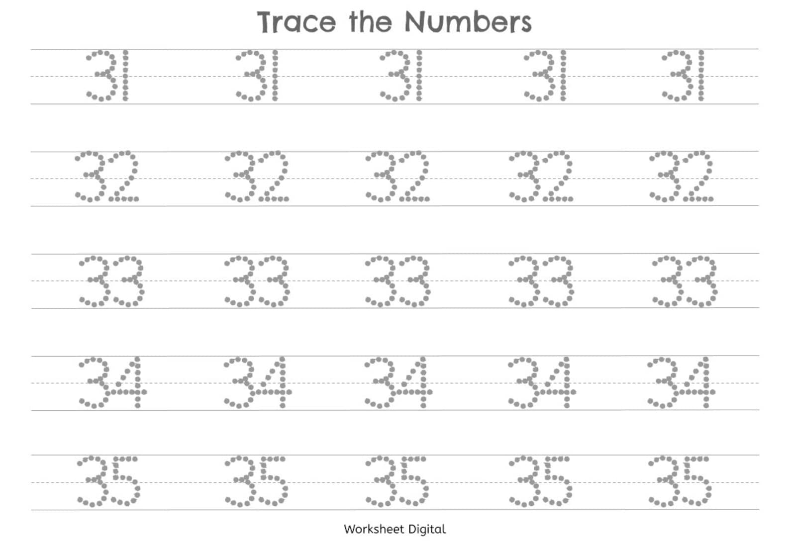 printable numbers 1 100 tracing worksheets for preschool etsy