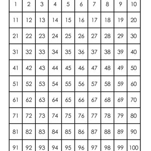 number charts 1 1000 printable black white homeschool etsy