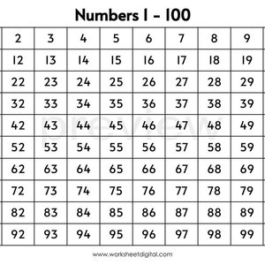 Number Charts 1 - 1000, Counting to 1000, Printable Black & White, Primary, Homeschool, Kindergarten