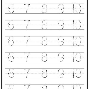 Printable Numbers 1-50 Tracing Worksheets for Preschool Kindergarten ...