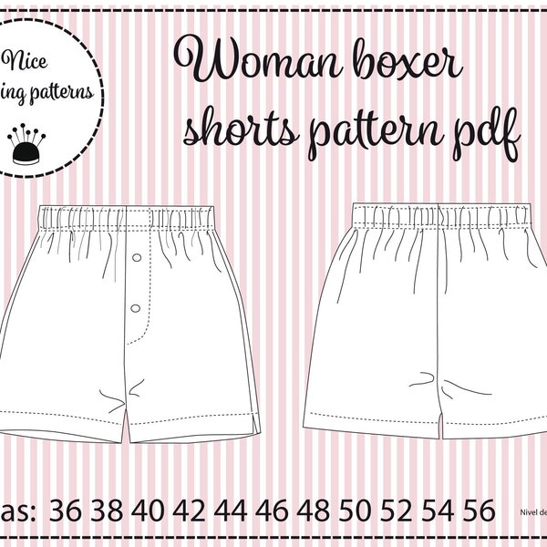 Boxer Shorts Pattern Etsy