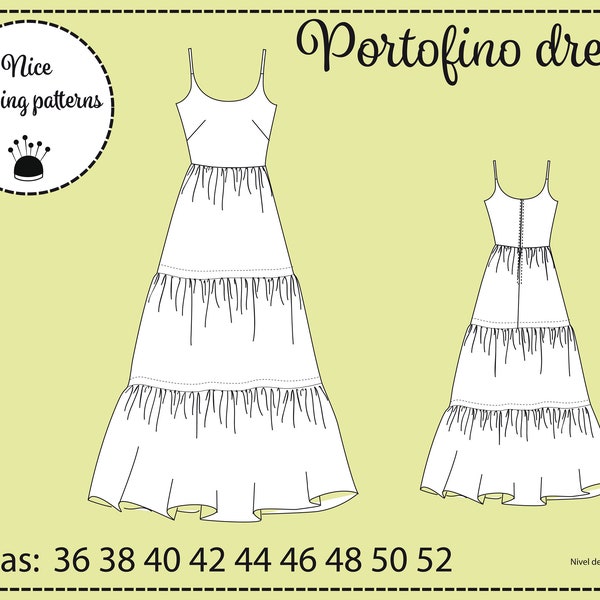 Woman dress pattern pdf, dress summer pattern instant download / NO instructions