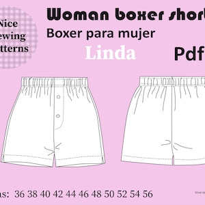 Women Boxer Shorts Pattern and Tutorial PDF Download/patron boxer para mujer/patrón digital/ english instruction /tutorial en español