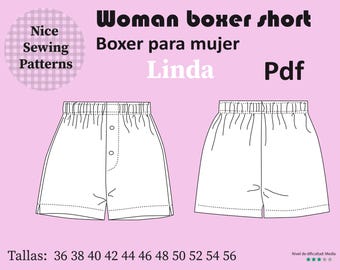 Women's Boxer Shorts Pattern and Tutorial PDF Download/Women's Boxer Shorts Pattern/Digital Pattern/English Instructions/Tutorial in Spanish