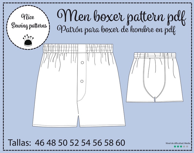 Mens Boxer Shorts Pattern and instructions english PDF Etsy España