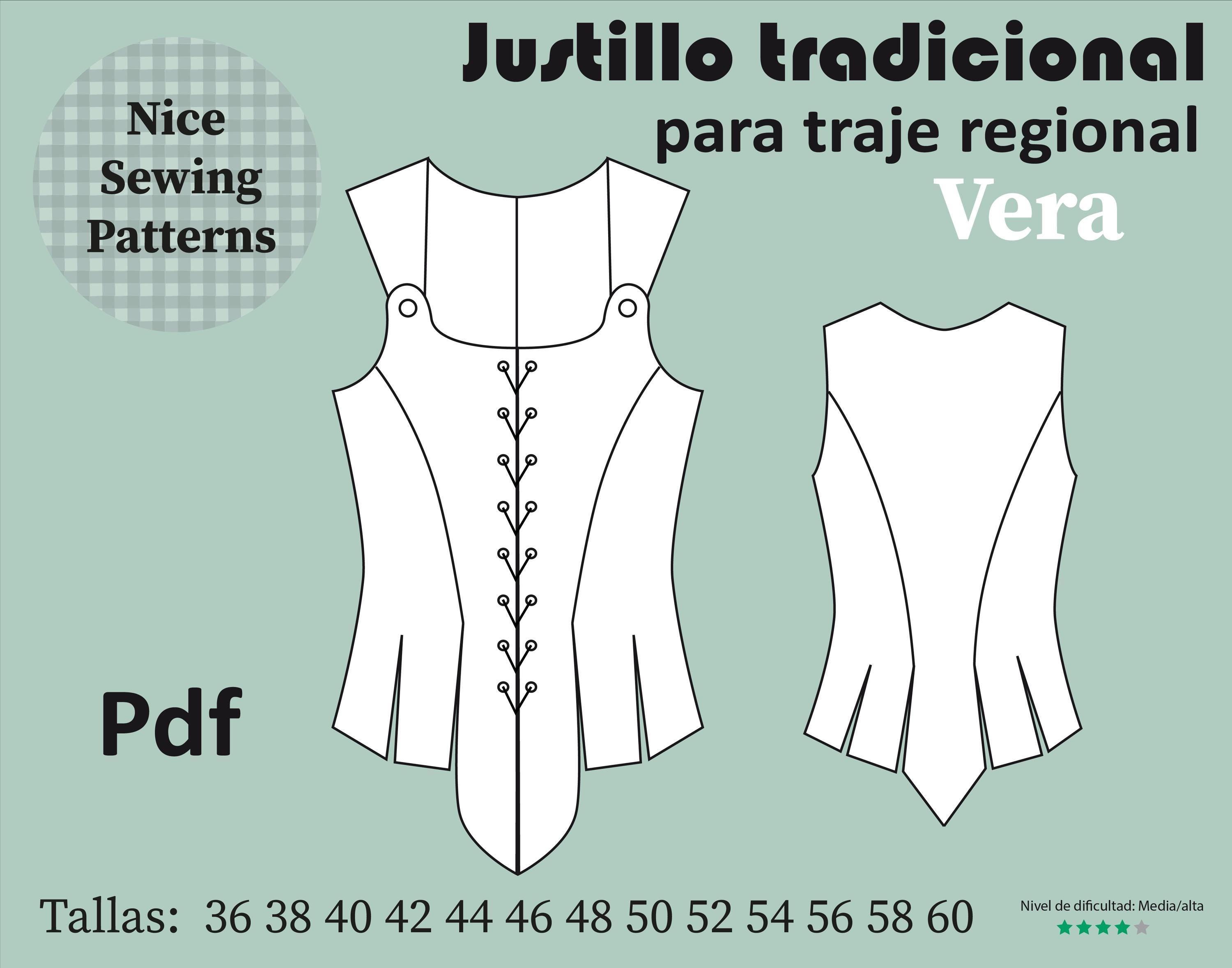Patrón de JUSTILLO VERA con tirantes en formato digital pdf