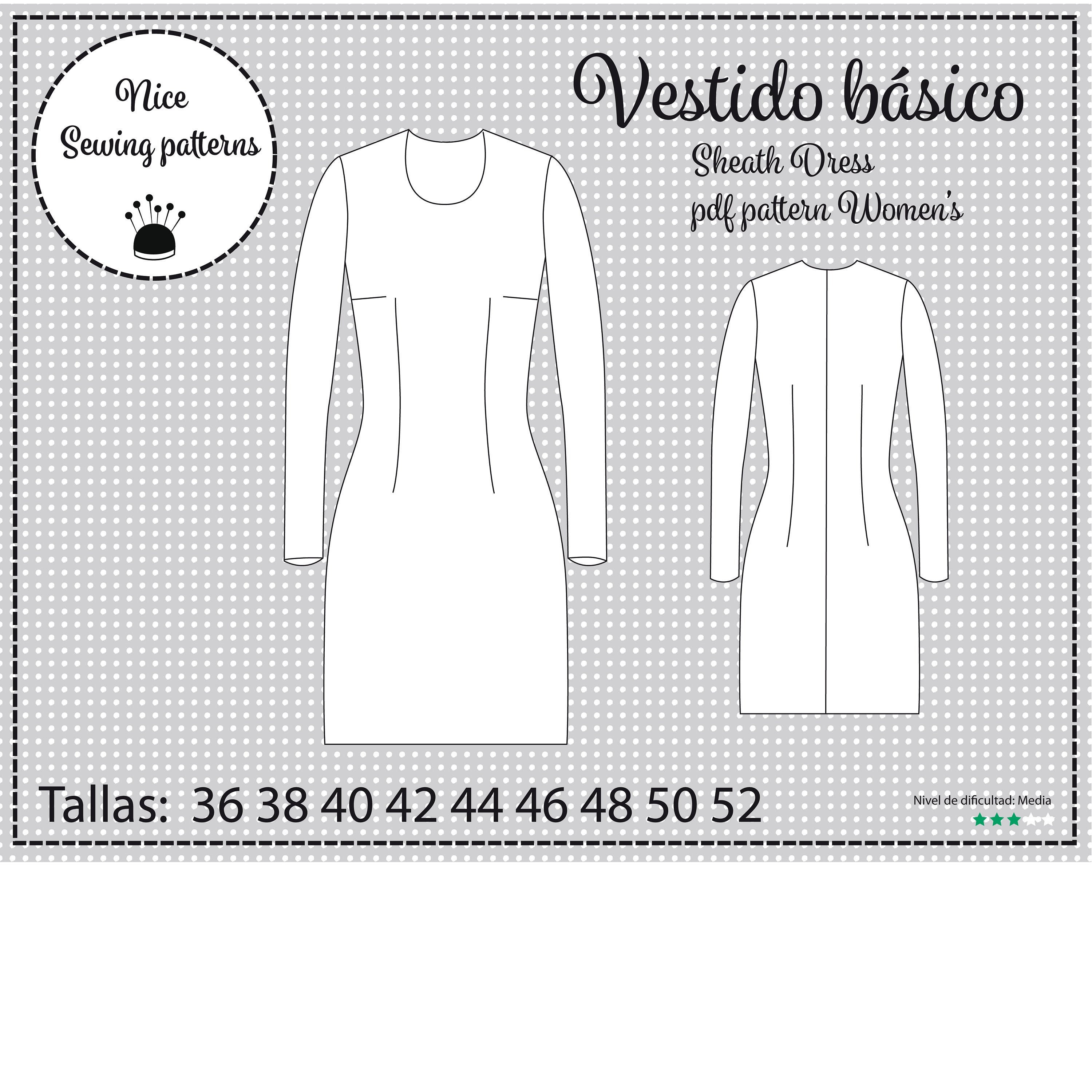 Patron básico de vestido con mangas pdf descarga inmediata - Etsy México Patron básico de vestido con mangas pdf descarga inmediata - Etsy México