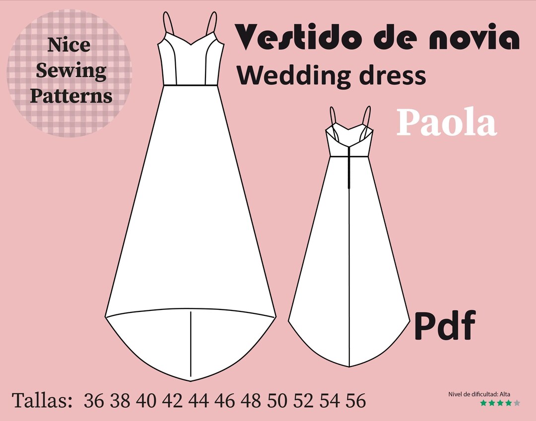 Patrón vestido de novia y fiesta 