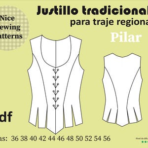 PATRON DE JUSTILLO, doublet pattern/ isntant download pdf en todas las tallas, 36/56 listo para su descarga inmediata