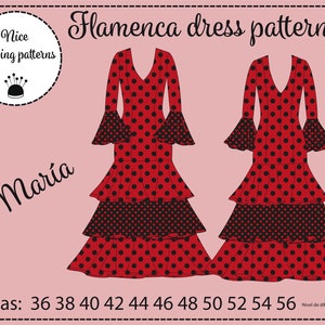 Disfraz de flamenca rojo y blanco para mujer por 27,00 €