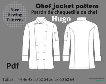 Chef Jacket Pattern PDF Multilayer/ Men's Chef Jacket Pattern