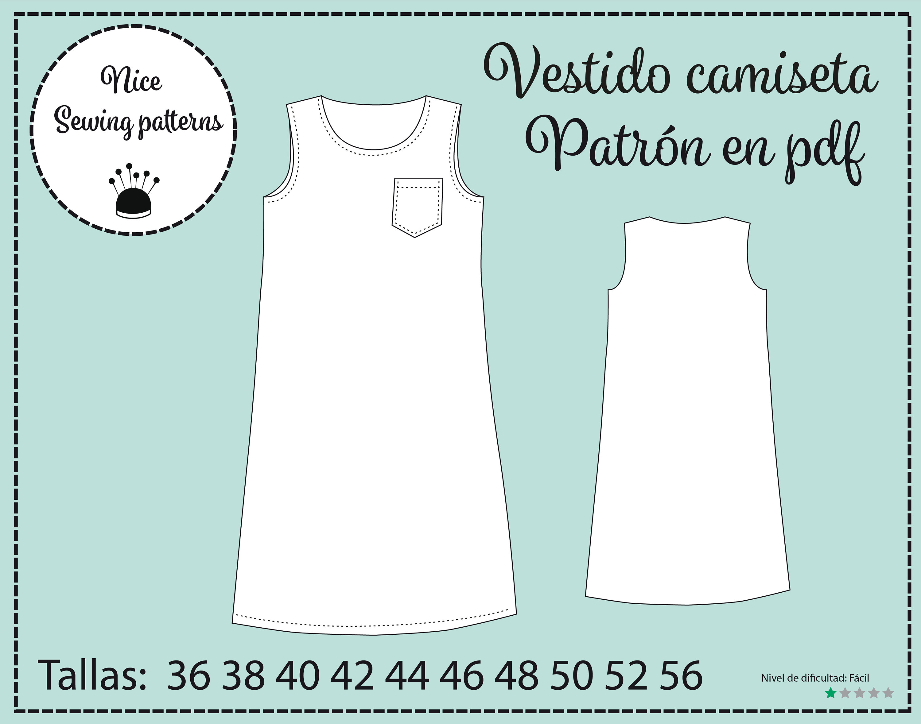 T-shirt Type Beach Dress/pdf Pattern in All Sizes 