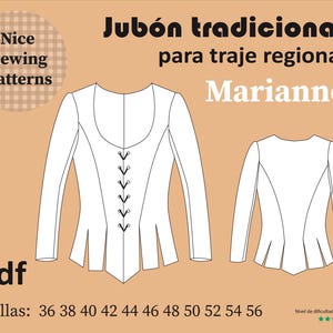 JUBON PATTERN/ doublet pattern, pattern in pdf, download 36/38/40/42/44/46/48/50/52/54/56