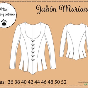 JUBON PATTERN/ doublet pattern, pattern in pdf, download 36/38/40/42/44/46/48/50/52/54/56