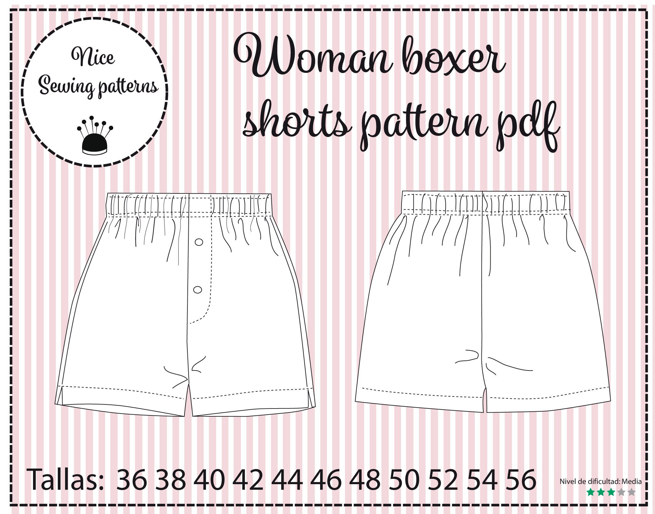 Women Boxer Shorts Pattern and Tutorial PDF Download/patron De Boxer Para  Mujer/patrón Digital/ English Instruction /tutorial En Español 
