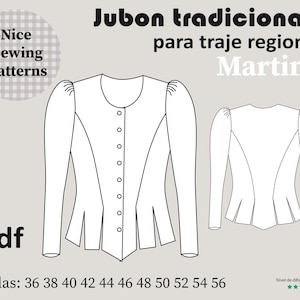 MARTINA doublet pattern with puffed sleeves, PDF pattern, download 36/38/40/42/44/46/48/50/52/54/56