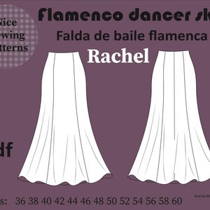 Patron de couture jupe FLAMENCO "RACHEL" jupe patron pdf /tailles 36/38/40/42/44/46/48/50/52/54/56/58/60 patron jupe flamenco pdf/