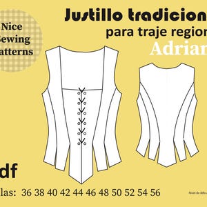 JUSTILLO PATTERN in digital PDF format / special for traditional clothing, immediate download