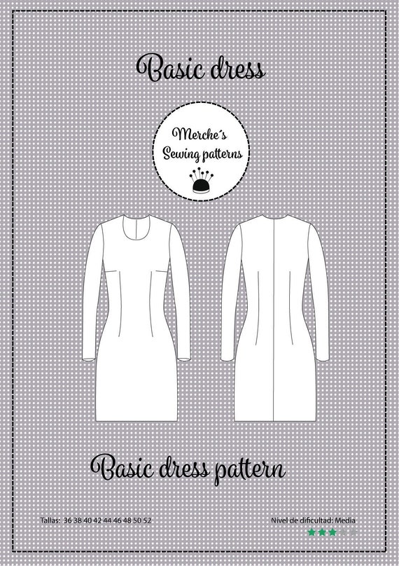 Patron básico de vestido con mangas pdf descarga inmediata - Etsy México Patron básico de vestido con mangas pdf descarga inmediata - Etsy México