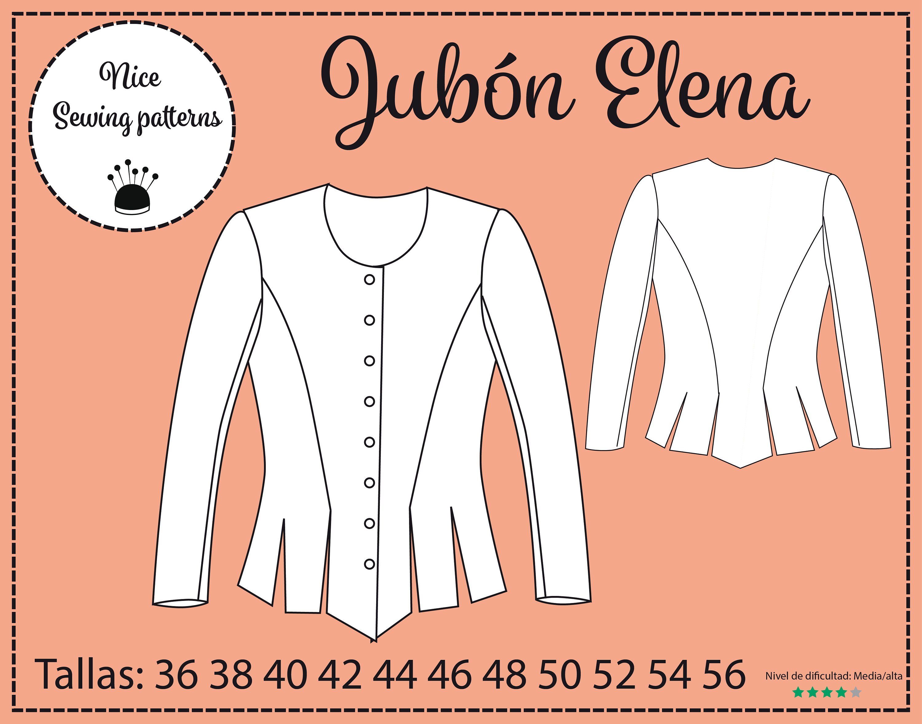 PATRON De Jubon ELENA Manga guante Doublet Pattern patron En Pdf patron-de-jubon-elena-manga-guante-doublet-pattern-patron-en-pdf