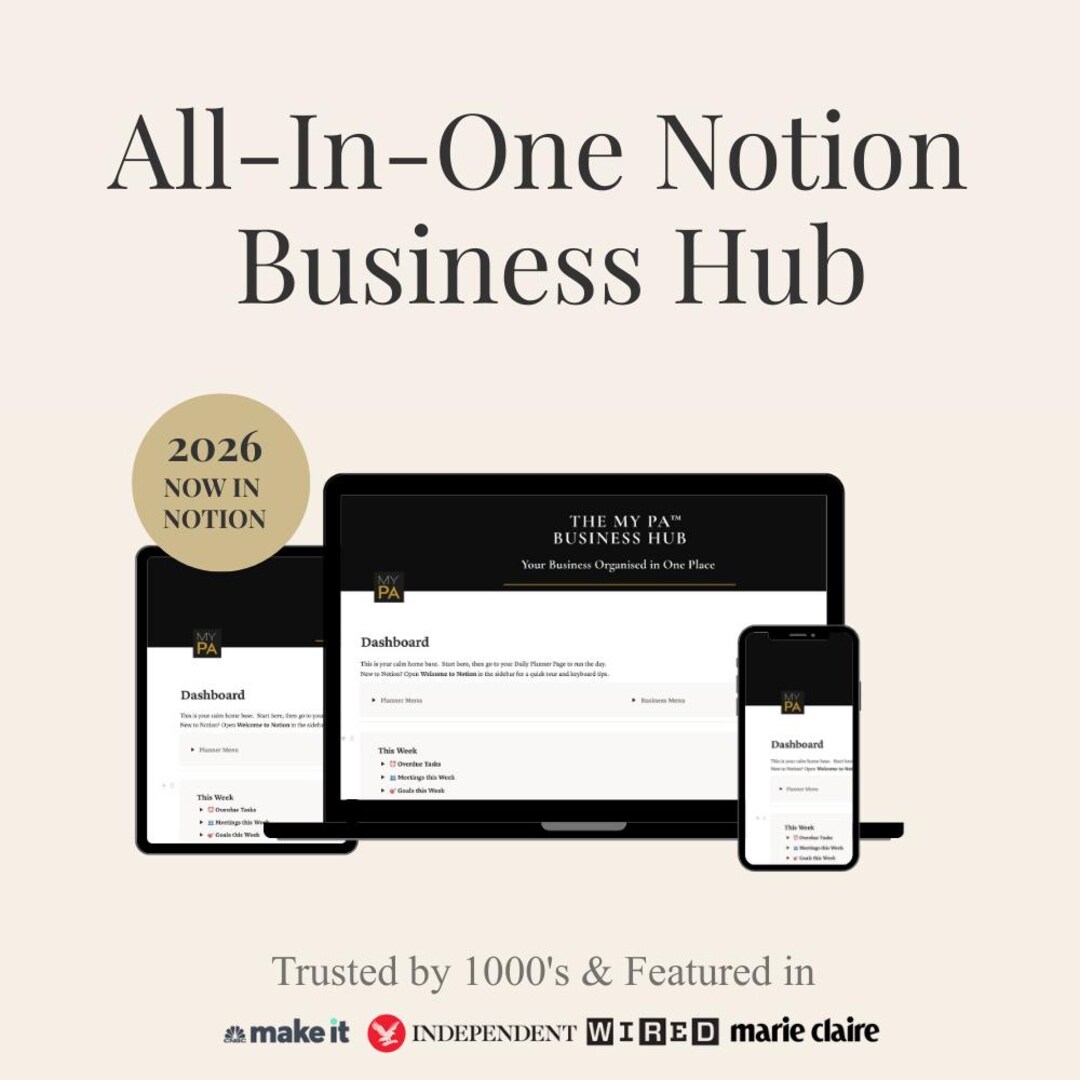 Notion Business Hub Template | Small Business OS | Money, Sales, Client ...