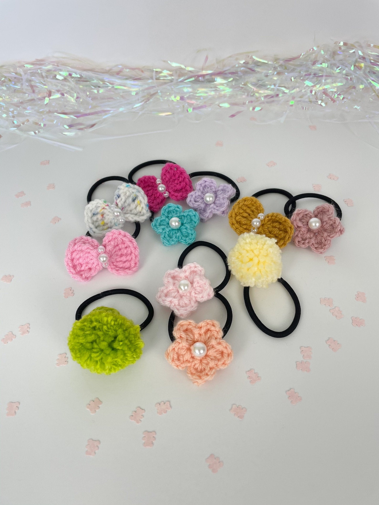 3 Pack Crochet Hair Tie, Crochet Hair Accessory, Crochet Hair Elastic ...