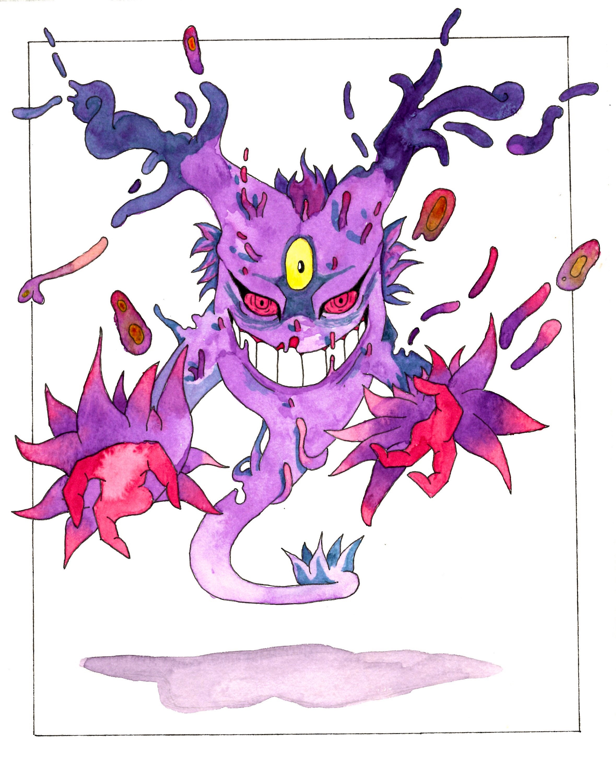 Mega Gengar Pokemon Watercolour A4 Print -  Canada