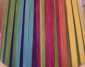 Colorful Handwoven Drum Lampshade 40 cm, Bright Boho Light for a Happy, Cozy Home