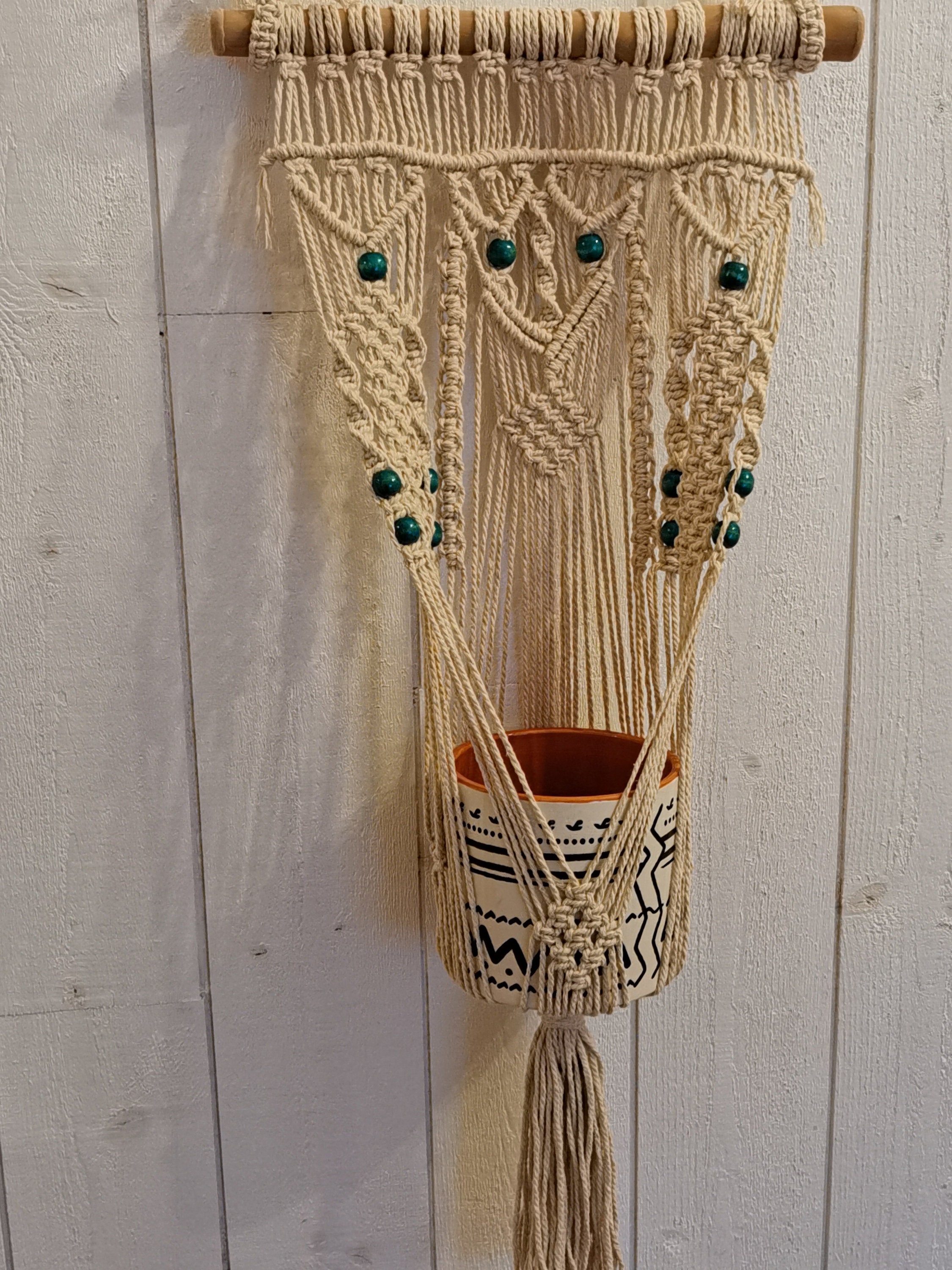 Suspension Macramé, Suspension Murale Tendance Nature, Art Floral Support Plante Intérieur, Décorati