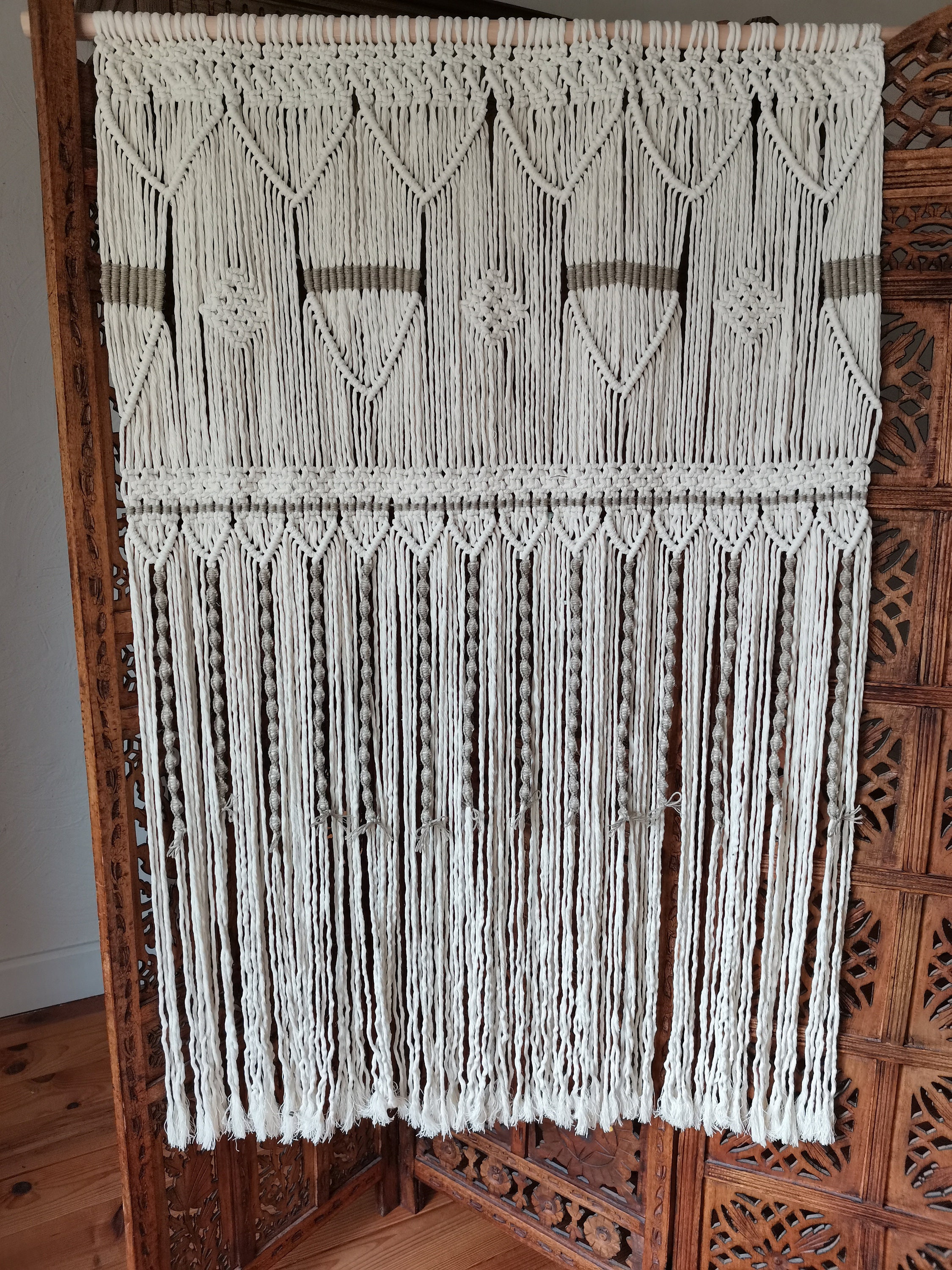 Tête de Lit Macramé, Tapisserie Décoration Chambre, Toile Fond Tenture en Suspension, Tissé Main