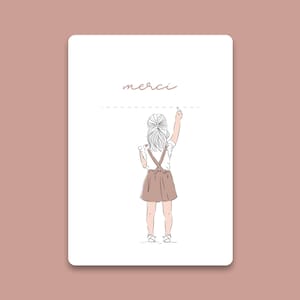 Fichier numérique - Carte remerciements maîtresse, atsem, maître, cadeau maîtresse, carte fin d'année, papeterie, cadeau remerciement, ATSEM