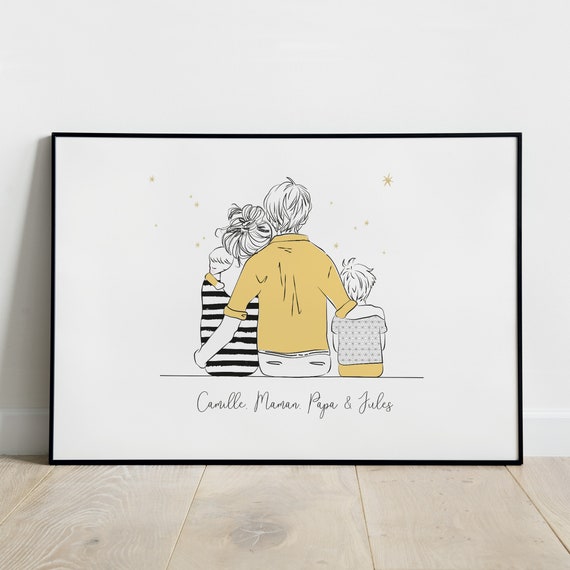 Affiche Personnalisee Famille Decoration Chambre Bebe Enfant Etsy France