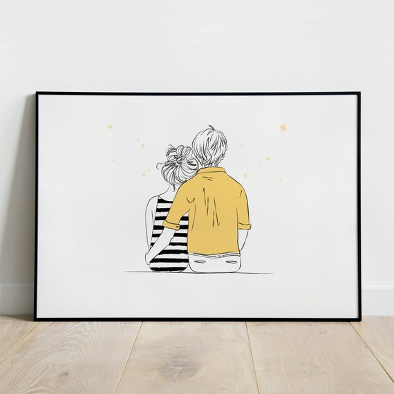 Pareja, Póster personalizado, Decoración de boda, Regalo de boda