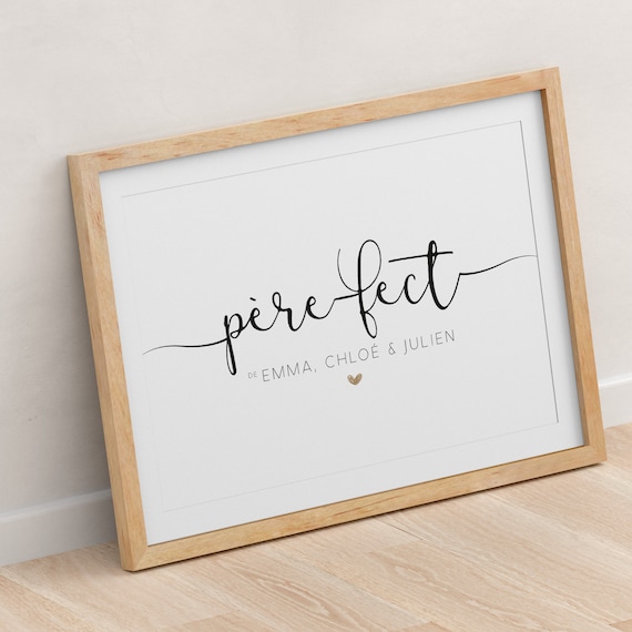 Affiche personnalisée fête des pères, personnalisation prénoms enfants, father's day, père-fect, père, poster personnalisé, cadeau papa