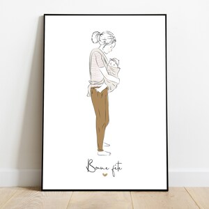 Personalized Mother&#39;s Day poster, baby portrait, mother&#39;s day, poster of mother and baby, custom family poster, baby and mother poster