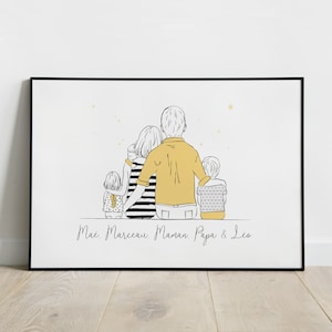 Poster personalizzato per la famiglia, Decorazione per la cameretta del neonato/bambino, Regalo di nascita, Festa della mamma, Festa del papà, Nome personalizzato, Festa del papà
