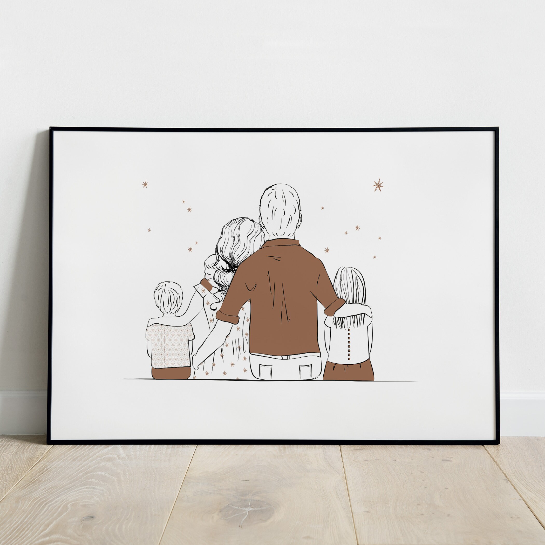 Affiche Personnalisée Famille, Décoration Chambre Enfant, Cadeau Naissance, Fête Des Mères, Pères, C